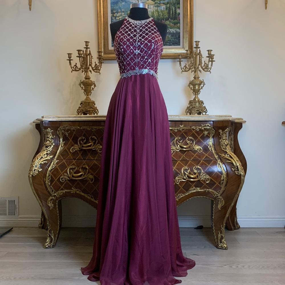 Meier Collection formal beaded Illusion prom w